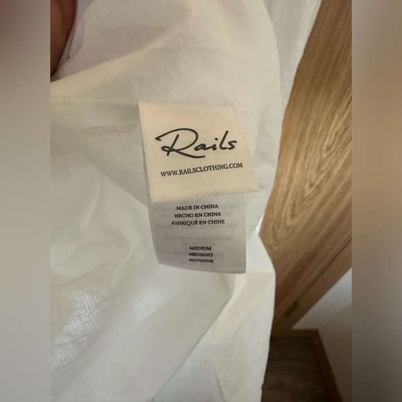 New Rails Violet White Cotton Shell Button Shoulder Strap Dress Women’s M - Picture 9 of 15